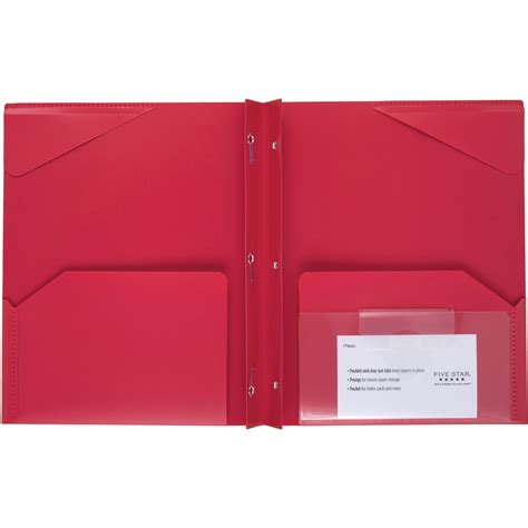 mead plastic folders with prongs.